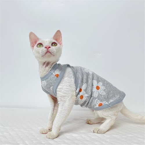 HONGSUO Sphynx-Katzenkleidung Devon/Haarlose Katze Sommerweste Aus Reiner Baumwolle I-förmiges Hemd Mit Boden, Bequem Und Auslaufsicher,Weste,L HONGSUO Sphynx-Katzenkleidung Devon/Haarlose Katze Sommerweste Aus Reiner Baumwolle I-förmiges Hemd Mit Boden, Bequem Und Auslaufsicher,Weste,L von HONGSUO