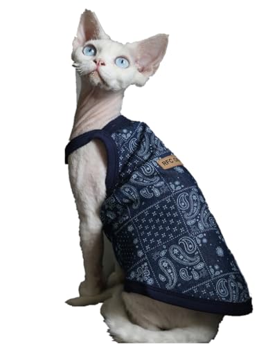 HONGSUO Sphynx-Katzenkleidung Devon/Haarloses Katzen-Jeanshemd Aus Gewaschenem Denim Ist Weich, Bequem Und Schmutzabweisend,Leibchen,XL+ HONGSUO Sphynx-Katzenkleidung Devon/Haarloses Katzen-Jeanshemd Aus Gewaschenem Denim Ist Weich, Bequem Und Schmutzabweisend,Leibchen,XL+ von HONGSUO
