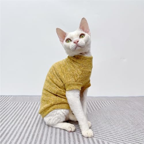 HONGSUO Sphynx-Katzenkleidung Devon/Hairless Cat Stretch-Weste, Gebürstetes Sweatshirt, Hemd Mit Mittlerem Kragen, Weich Und Bequem, Mehrfarbig,Gelb,XL HONGSUO Sphynx-Katzenkleidung Devon/Hairless Cat Stretch-Weste, Gebürstetes Sweatshirt, Hemd Mit Mittlerem Kragen, Weich Und Bequem, Mehrfarbig,Gelb,XL von HONGSUO
