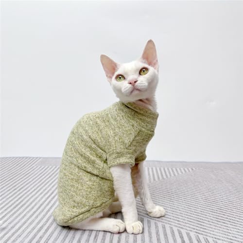 HONGSUO Sphynx-Katzenkleidung Devon/Hairless Cat Stretch-Weste, Gebürstetes Sweatshirt, Hemd Mit Mittlerem Kragen, Weich Und Bequem, Mehrfarbig,Grün,M HONGSUO Sphynx-Katzenkleidung Devon/Hairless Cat Stretch-Weste, Gebürstetes Sweatshirt, Hemd Mit Mittlerem Kragen, Weich Und Bequem, Mehrfarbig,Grün,M von HONGSUO
