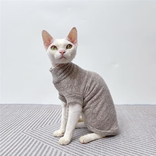 HONGSUO Sphynx-Katzenkleidung Devon/Hairless Cat Stretch-Weste, Gebürstetes Sweatshirt, Hemd Mit Mittlerem Kragen, Weich Und Bequem, Mehrfarbig,Hellbraun,M HONGSUO Sphynx-Katzenkleidung Devon/Hairless Cat Stretch-Weste, Gebürstetes Sweatshirt, Hemd Mit Mittlerem Kragen, Weich Und Bequem, Mehrfarbig,Hellbraun,M von HONGSUO