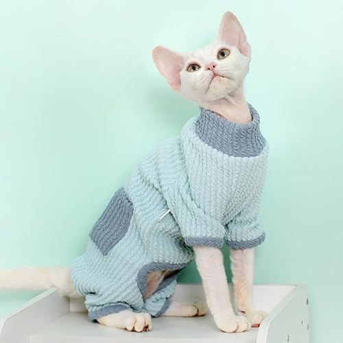 HONGSUO Sphynx-Katzenkleidung Devon/Hairless Cat Winter 4-beinige Kleidung Warmes Bottoming-Shirt Rosa,Blau,XS HONGSUO Sphynx-Katzenkleidung Devon/Hairless Cat Winter 4-beinige Kleidung Warmes Bottoming-Shirt Rosa,Blau,XS von HONGSUO