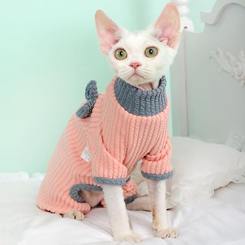 HONGSUO Sphynx-Katzenkleidung Devon/Hairless Cat Winter 4-beinige Kleidung Warmes Bottoming-Shirt Rosa,Rosa,XS HONGSUO Sphynx-Katzenkleidung Devon/Hairless Cat Winter 4-beinige Kleidung Warmes Bottoming-Shirt Rosa,Rosa,XS von HONGSUO