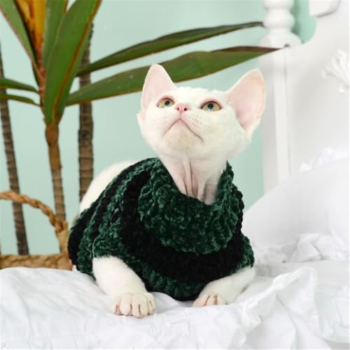HONGSUO Sphynx-Katzenkleidung Devon/haarlose Katze Herbst Und Winter Warmer Handgemachter Pullover Bequem Und Warm,dunkelgrün,M HONGSUO Sphynx-Katzenkleidung Devon/haarlose Katze Herbst Und Winter Warmer Handgemachter Pullover Bequem Und Warm,dunkelgrün,M von HONGSUO