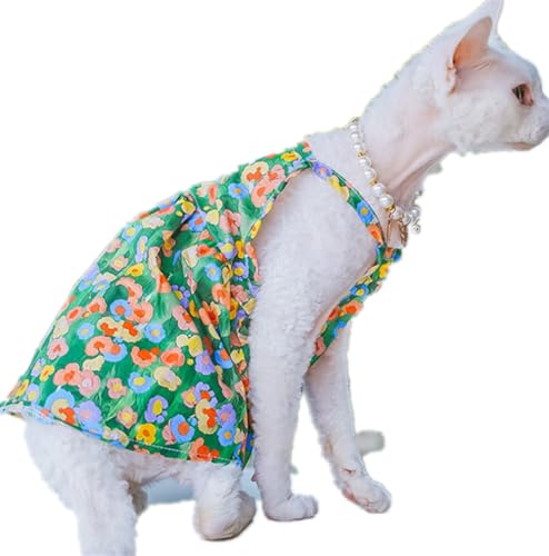HONGSUO Sphynx-Katzenkleidung Devon/haarlose Katze Sommer-Camisole-Weste Aus Reiner Baumwolle Mit Blumenmuster,Weste,S+ HONGSUO Sphynx-Katzenkleidung Devon/haarlose Katze Sommer-Camisole-Weste Aus Reiner Baumwolle Mit Blumenmuster,Weste,S+ von HONGSUO