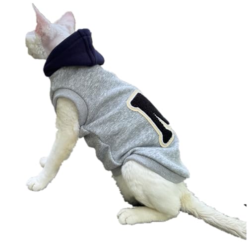 HONGSUO Sphynx Katzenkleidung Devon Haarlose Katze Herbst Kapuzenpullover Kapuzenpullover,grau,S HONGSUO Sphynx Katzenkleidung Devon Haarlose Katze Herbst Kapuzenpullover Kapuzenpullover,grau,S von HONGSUO