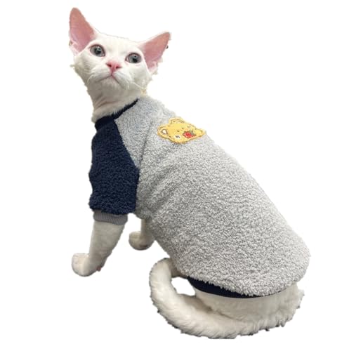 HONGSUO Sphynx-Katzenkleidung Devon Haarloses Katzen-Sweatshirt Aus Doppelseitigem Samt Ist Weich, Bequem Und Schmutzabweisend,grau,XL HONGSUO Sphynx-Katzenkleidung Devon Haarloses Katzen-Sweatshirt Aus Doppelseitigem Samt Ist Weich, Bequem Und Schmutzabweisend,grau,XL von HONGSUO