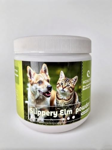 HONGYEE Ulmenpulver für Hunde und Katzen 120 g, Zur Linderung von Magen-Darm-Beschwerden bei Haustieren, Förderung der Schleimhautreparatur, Förderung der Nährstoffaufnahme von HONGYEE