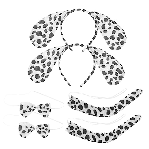 HONITANO 2 Sätze Dalmatiner Kostüm Set mit Hundeohren Haarreifen Schleife und Niedliches Cosplay Party Outfit für Halloween Karneval Passend für Jungen Mädchen von HONITANO