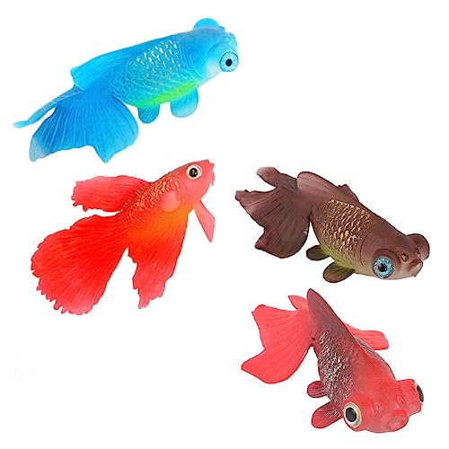 HONITANO 4stücke Künstliche Leuchtende Goldfische Aus Silikon Teiliges Für Aquariumdekoration Und Realistisch Für Fischbecken Und Wasserlandschaften von HONITANO