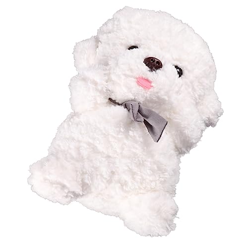 HONITANO Kuscheliges Plüschspielzeug für Hunde Niedlicher Weißer Bichon Frise Weiches Langlebiges Hundespielzeug für Welpen und Erwachsene zum HONITANO Kuscheliges Plüschspielzeug für Hunde Niedlicher Weißer Bichon Frise Weiches Langlebiges Hundespielzeug für Welpen und Erwachsene zum von HONITANO
