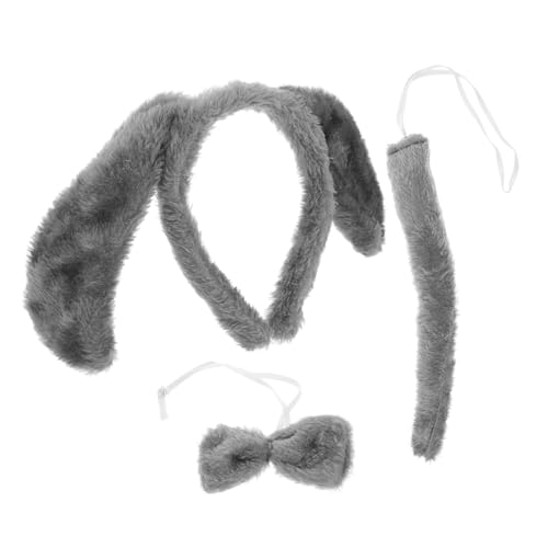 HONITANO Teiliges Set mit Plüsch Haarschmuck Hundeschwanz Ohren Stirnband und Fliege für Partys und Bühnenauftritte Weich und Langlebig für Kreative Fotos und Gemeinsame von HONITANO