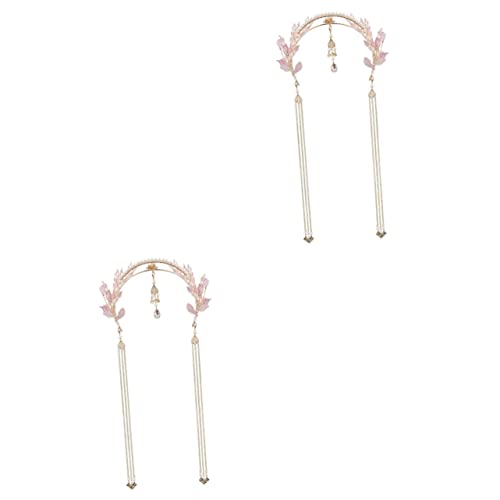 HONMEET 2 Stück Chinesisches Haar-Accessoire Stirnband Quaste Für Hochzeiten Verlobungen Wettbewerbe von HONMEET