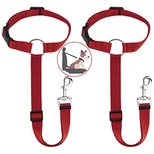 HONZUEN Universal Hundegurt fürs Auto Kopfstütze, 2 Verstellbar Multifunktions Sicherheitsgurt Hund Anschnallgurt Auto Hundesicherheitsgurt mit Karabiner für Alle Hunderassen Katzen& Autotypen (Rot) HONZUEN Universal Hundegurt fürs Auto Kopfstütze, 2 Verstellbar Multifunktions Sicherheitsgurt Hund Anschnallgurt Auto Hundesicherheitsgurt mit Karabiner für Alle Hunderassen Katzen& Autotypen (Rot) von HONZUEN