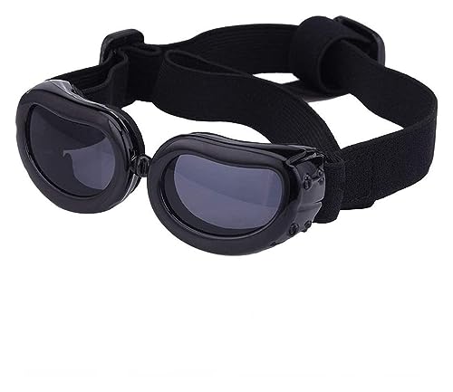 Haustierhut für kleine Hunde mit Helm, verstellbare Sonnenbrille, winddicht, beschlagfrei, Motorrad, Welpen, Brille, Katze und Hund, Kleidung (Farbe: Goggl von HOOBN