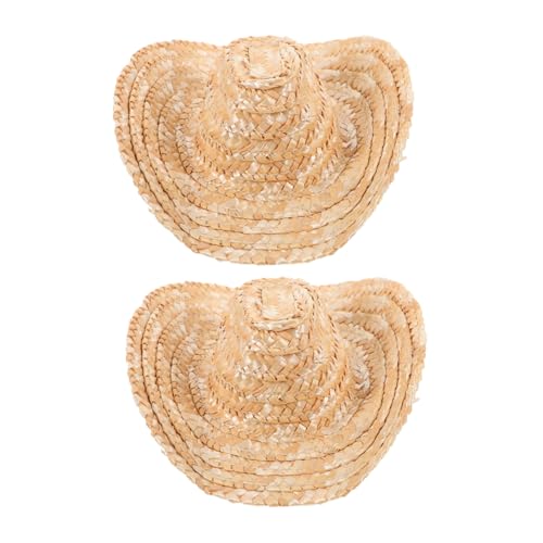 HOODANCOS 2 Stück Cowboyhut Strohhut mini Strohhut strickmützen Mini Cowboy Strohhut Modischer Hut Mini-Strickpuppenmütze Partyhüte für Erwachsene Puppenkopfbedeckung Hüte für Hunde Khaki HOODANCOS 2 Stück Cowboyhut Strohhut mini Strohhut strickmützen Mini Cowboy Strohhut Modischer Hut Mini-Strickpuppenmütze Partyhüte für Erwachsene Puppenkopfbedeckung Hüte für Hunde Khaki von HOODANCOS