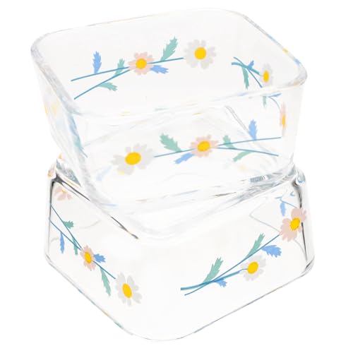 HOODANCOS 2 Stück Glas Futternapf für Hamster und Chinchillas Kippsicheres Fressschälchen Transparente Futter Wasserschale für Kleine Haustiere Kompakte Pflegeleicht Sicher und Langlebig von HOODANCOS