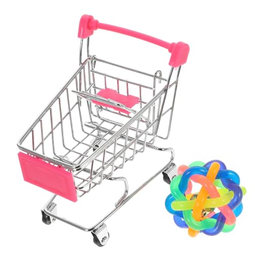 HOODANCOS 2 Stück Papagei Bunte Rattanball und Einkaufswagen Vogel Aktivitätsspielzeug zum Kauen und Intelligenztraining für Kleine und Mittelgroße Vögel Zufällige Farbe Zufällige Farbe von HOODANCOS