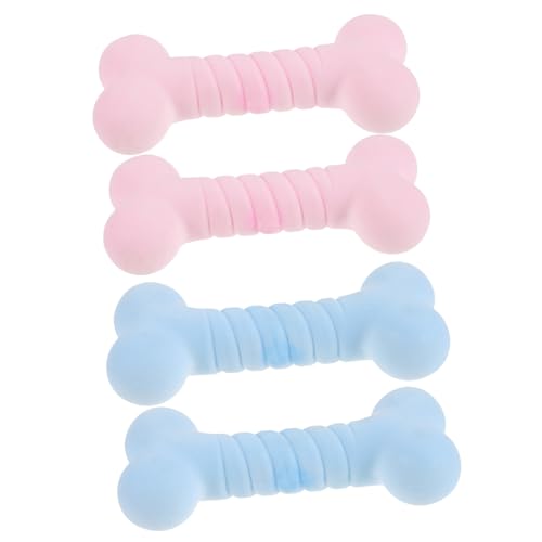 HOODANCOS 4 Stück Teiliges Hundespielzeug aus Strapazierfähigem TPR Gummi Kaubeständiger Kauspielzeug für Kleine und Mittlere Hunde Spielerisches Zahnreinigungs Plaquekontrollspielzeug von HOODANCOS