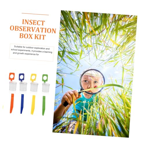 HOODANCOS 4 Stück Teiliges Insektenbeobachtungsset Beobachtungsbox mit Integrierter Lupe Transparenter Behälter für Naturerkundung Geeignet für Junge Mädchen und Outdoor Abenteuer HOODANCOS 4 Stück Teiliges Insektenbeobachtungsset Beobachtungsbox mit Integrierter Lupe Transparenter Behälter für Naturerkundung Geeignet für Junge Mädchen und Outdoor Abenteuer von HOODANCOS