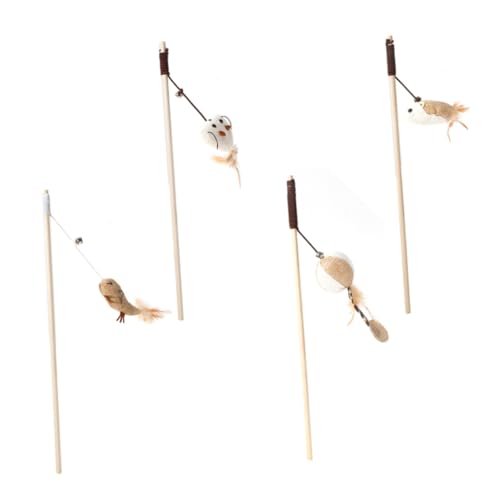 HOODANCOS 4 Stück Teiliges Katzenspielzeug mit Holzgriff Plüsch anhänger Klingelndem Ring und Buntem Design Interaktives Pet Supply für Aktives und Kratzschutz zu Hause HOODANCOS 4 Stück Teiliges Katzenspielzeug mit Holzgriff Plüsch anhänger Klingelndem Ring und Buntem Design Interaktives Pet Supply für Aktives und Kratzschutz zu Hause von HOODANCOS