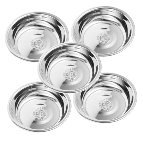 HOODANCOS 5 Stück 5 teiliges Edelstahl Haustier Futterbehälter Lebensmittelqualität Große Kapazität Glatte Oberfläche Leicht zu Reinigen Praktische Katzennäpfe für Hunde und Katzen von HOODANCOS
