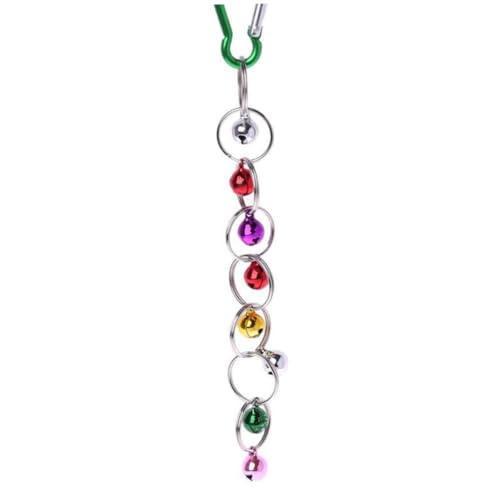 HOODANCOS Buntes Papageienspielzeug mit Metallring und Kleinem Glöckchen Hängende Schaukel für Sittiche und Wellensittiche Robustes Vogelspielzeug für Käfig und Garten Zufällige Farbe von HOODANCOS