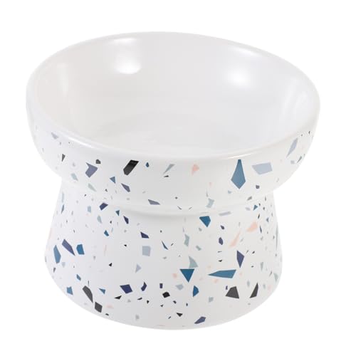 HOODANCOS Erhöhter Keramik Katzennapf Ergonomisch rutschfest Nonslip Design Stabil Napf Wassernapf für Katzen und Kleine Hunde Anti überkippen Leicht zu Reinigen Chic Marmor Weiß HOODANCOS Erhöhter Keramik Katzennapf Ergonomisch rutschfest Nonslip Design Stabil Napf Wassernapf für Katzen und Kleine Hunde Anti überkippen Leicht zu Reinigen Chic Marmor Weiß von HOODANCOS