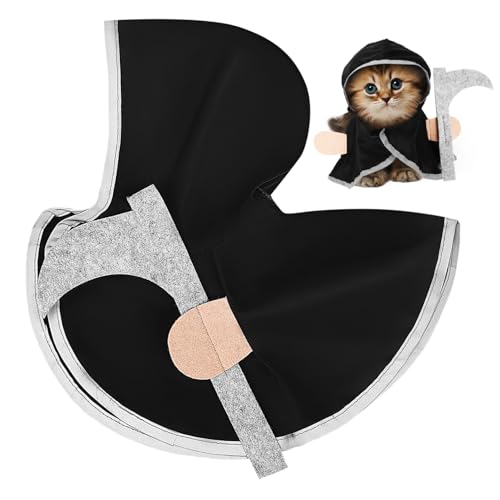 HOODANCOS Halloween Haustier Umhang Polyester Hundekostüm Sicher und Bequem Einfach Anzuziehen Gruseliges Cosplay Cape für Hunde und Katzen Festlich und Auffällig für Halloween Party von HOODANCOS