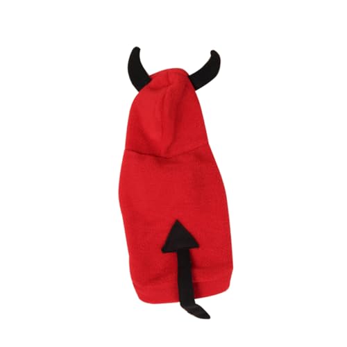 HOODANCOS Halloween Haustierkostüm Stereoskopisches Teufelsdesign Warmes Hundekostüm für Welpen und Kleine Hunde für Halloween Weihnachten und Fotoshootings von HOODANCOS