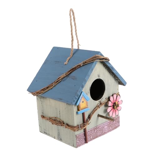 HOODANCOS Holz vogelhaus zum Hängen für Papageien Wetterfestes Outdoor Nistkasten Dekoration Grünes Gartenhäuschen Handgefertigt für Terrasse Garten Vogelbeobachtung HOODANCOS Holz vogelhaus zum Hängen für Papageien Wetterfestes Outdoor Nistkasten Dekoration Grünes Gartenhäuschen Handgefertigt für Terrasse Garten Vogelbeobachtung von HOODANCOS