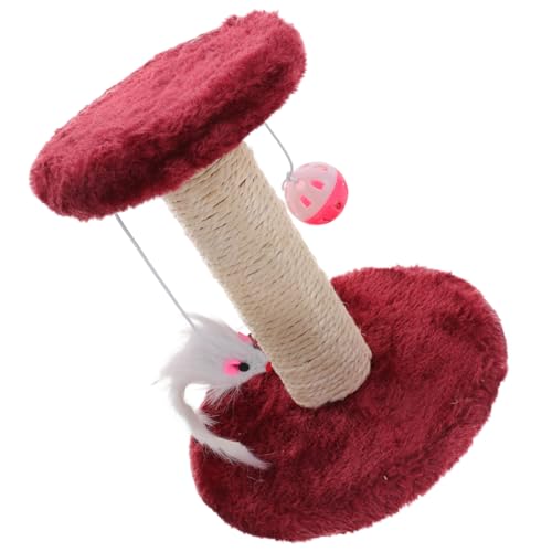 HOODANCOS Kratzbaum mit Doppellagigem Plüsch und Sisal kratzsäule Interaktives Katzenspielzeug mit Hängenden Bällen Robuster Katzenbaum für Indoor Katzen Möbel Schonend in Weinrot HOODANCOS Kratzbaum mit Doppellagigem Plüsch und Sisal kratzsäule Interaktives Katzenspielzeug mit Hängenden Bällen Robuster Katzenbaum für Indoor Katzen Möbel Schonend in Weinrot von HOODANCOS