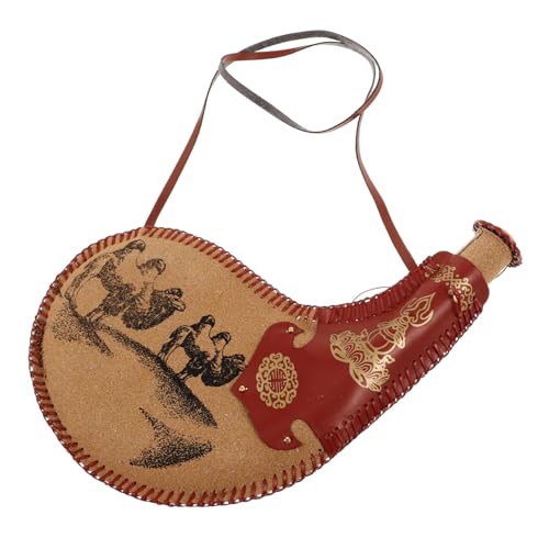 HOODANCOS Leder Bota Bag Wasserbeutel mit Riemen Tragbare Antike Trinkflasche für Camping Wandern Outdoor Abenteuer Robuste wasserdichte Flaschentasche HOODANCOS Leder Bota Bag Wasserbeutel mit Riemen Tragbare Antike Trinkflasche für Camping Wandern Outdoor Abenteuer Robuste wasserdichte Flaschentasche von HOODANCOS