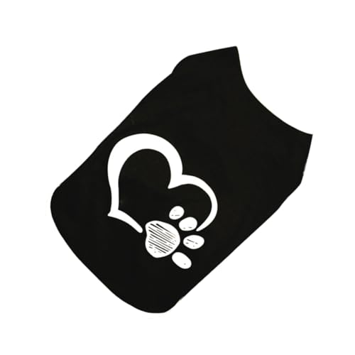 HOODANCOS Pet Vest mit Herz fußabdruckmuster Atmungsaktive Sommerweste für Kleine Hunde Bequemes Leichtes Kostüm für Frühling und Sommer Geeignet für Spaziergänge und Outdoor aktivitäten von HOODANCOS