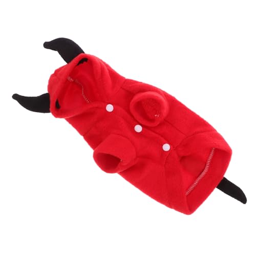 HOODANCOS Teufelskostüm Haustier Winterwarm Halloween Kostüm für Welpen Xs für Aufnahmen und Outdoor-Aktivitäten von HOODANCOS