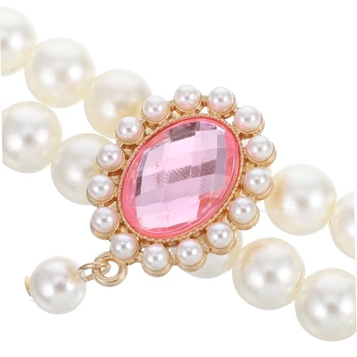 HOODANCOS Verstellbare Zweilagige Perlenhalskette für Kleine Hunde und mit Charms Langlebiges Elegantes für Mädchen Geeignet als Modisches Accessoire für Haustiere von HOODANCOS