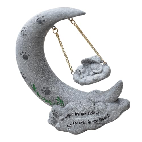 HOODANCOS Wetterfester Resin Katzengrabstein Mondkatze Gedenkstein für Drinnen Draußen Langlebig und Detailgetreu als Liebevolles Andenken für Verstorbene Katzen im Garten HOODANCOS Wetterfester Resin Katzengrabstein Mondkatze Gedenkstein für Drinnen Draußen Langlebig und Detailgetreu als Liebevolles Andenken für Verstorbene Katzen im Garten von HOODANCOS