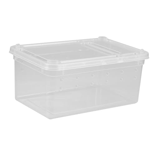 HOODANCOS Wiederverwendbare Reptilien Futterbox mit Belüftung Strapazierfähiger Gecko Tank für Schildkröten Spinnen und Kleine Amphibien Kompakte für Terrarien und Außengehege von HOODANCOS