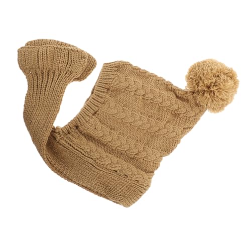HOODANCOS Winter Hundemütze mit Schal Gestrickt Warm Gefüttert Verschleißfest Modisch Kuschelig für Kleine und Mittlere Hunde Stilvoller Look für Kalte Wintertage von HOODANCOS