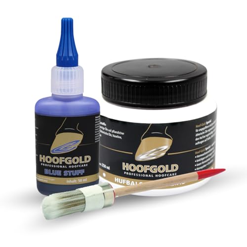 HOOFGOLD Strahlfäule Hilfekombi - Hufbalsam Deluxe Spezial 500 ml & Bluestuff 50 ml - effektive Hilfe - Hufprobleme beim Pferd von HOOFGOLD