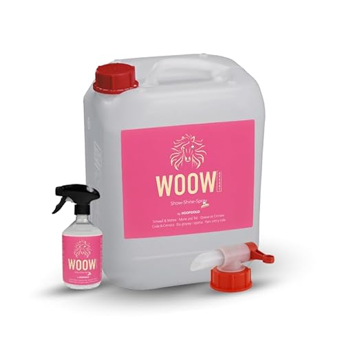 HOOFGOLD WOOW Schweif- & Mähnenspray für Pferde, 500/1000/2500 ml, milde Pflege, löst Verknotungen, leichte Kämmbarkeit, für Volumen & Glanz mit dem WOOW-Effekt (10 ltr.) von HOOFGOLD