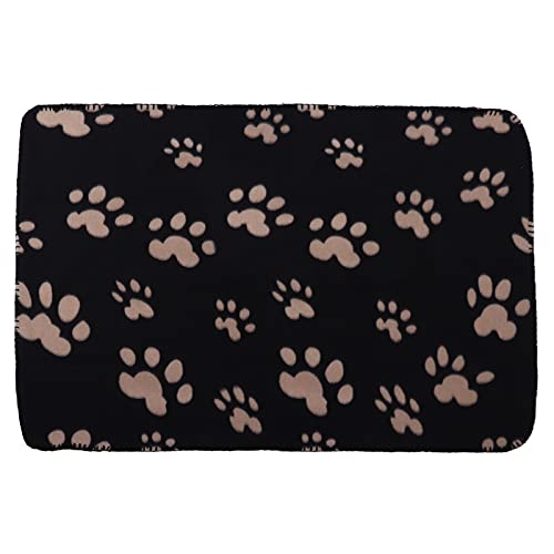 HOOLEEY Hundedecke aus weichem Plüsch, maschinenwaschbar, Plüsch-Haustierdecke für kleine Haustiere, Hunde und Katzen (Paw Print Style M) von HOOLEEY