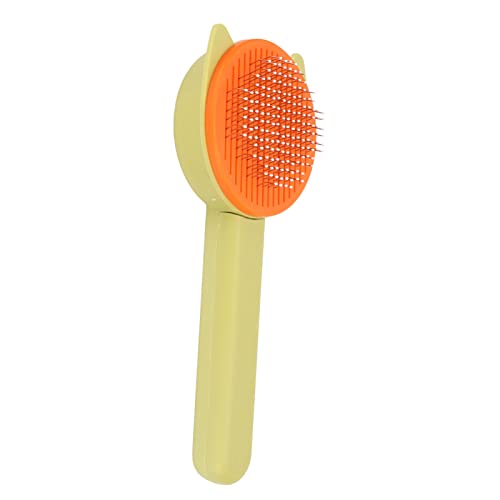 HOOLEEY Zupfbürste für Haustiere, Edelstahlstifte, One-Touch-Reinigung, ergonomische Fellpflegebürsten für Hunde und Katzen (Grün) von HOOLEEY