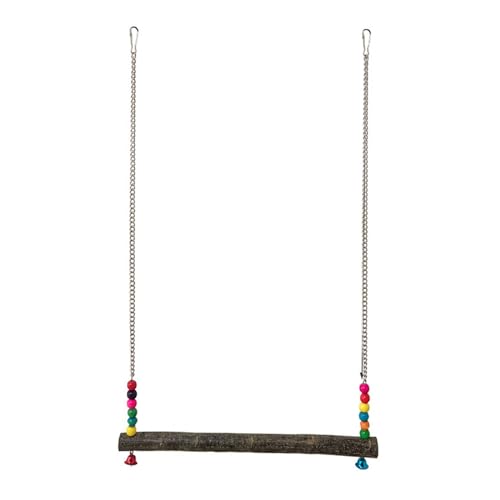 HOOLRZI Swing Stand Bird Swing with Colorful Beads Swing Bridge Wood Hanging for Budgies Training Perch Toy for Birds Cage Decoration von HOOLRZI