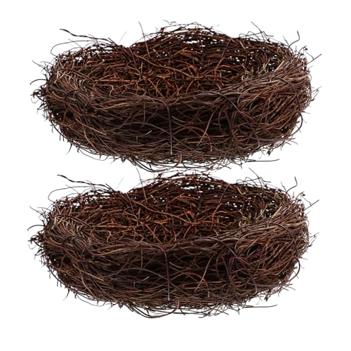 HOOTNEE 2 Stück Rattan Geflochtenes Vogelhaus Ornament Dekorative Nester für Garten und Terrasse Kreatives Design mit Liebevollen Details für Fröhliche HOOTNEE 2 Stück Rattan Geflochtenes Vogelhaus Ornament Dekorative Nester für Garten und Terrasse Kreatives Design mit Liebevollen Details für Fröhliche von HOOTNEE
