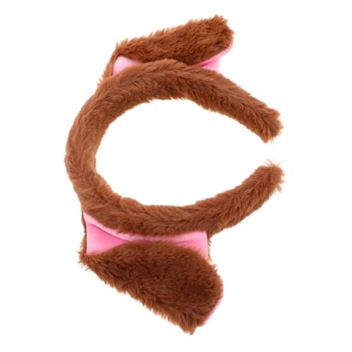 HOOTNEE Hundestirnband Kostümparty -Requisite Cartoonstirnband Cosplay-Maskerade-kopfbedeckungszubehör Haustier Kopfbedeckung Ohrenstirnband Für Frauen Party Kopfbedeckung Plüsch Braun von HOOTNEE
