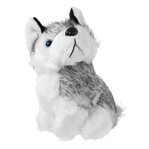 HOOTNEE Husky Plüschhund Realistisches Hundespielzeug für Schlafzimmer und Wohnzimmer Weiches und Bequemes Plüschtier Perfektes für Welpen von HOOTNEE