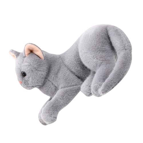 HOOTNEE Plüschkatze für Graue Kuschelige Katzenfigur Dekoratives Kissen für Sofa Bett oder für Geburtstage und Feste Vielseitig Einsetzbar und Freundlich von HOOTNEE