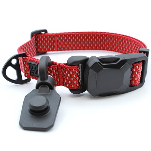 HOOZA: Magnetischer Schnellclip: Halsband – Rot, Größe S – Outdoor-Zubehör für Hunde, Sicherheit beim Gehen, Training, weich verstellbare Hals-Passform, reflektierendes Gurtband HOOZA: Magnetischer Schnellclip: Halsband – Rot, Größe S – Outdoor-Zubehör für Hunde, Sicherheit beim Gehen, Training, weich verstellbare Hals-Passform, reflektierendes Gurtband von HOOZA