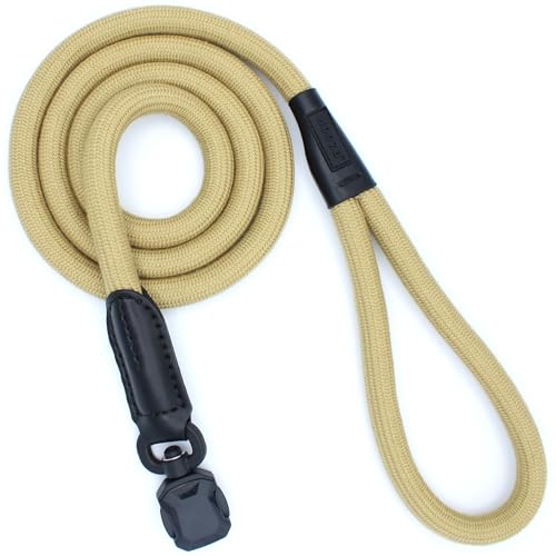 HOOZA: Magnetischer Schnellclip: Seilleine – Mandel, klein – 1,6 cm x 1,5 m, Outdoor-Zubehör, Haustier-Sicherheit, Spazierengehen, Training, Schlaufengriff, strapazierfähig von HOOZA
